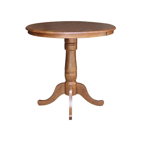 International Concepts Round 36 in Round Top Pedestal Table, 41.1 in Height, Distressed Oak, 36 W, 36 L, 41.1 in H, Wood K42-36RT-6B-2